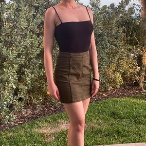 Forest green free People skirt